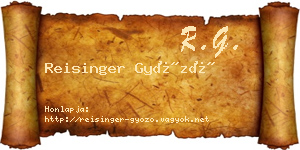 Reisinger Győző névjegykártya